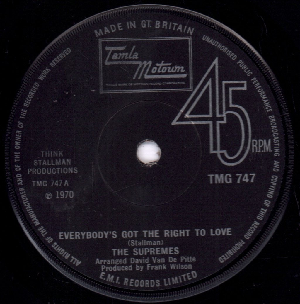 Supremes - Everybody's Got The Right To Love - 7 Inch