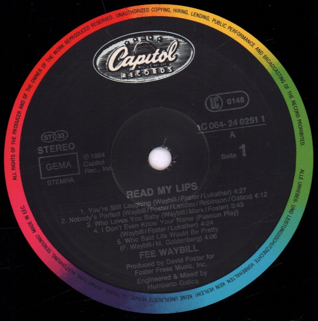 Fee Waybill - Read My Lips - Lp