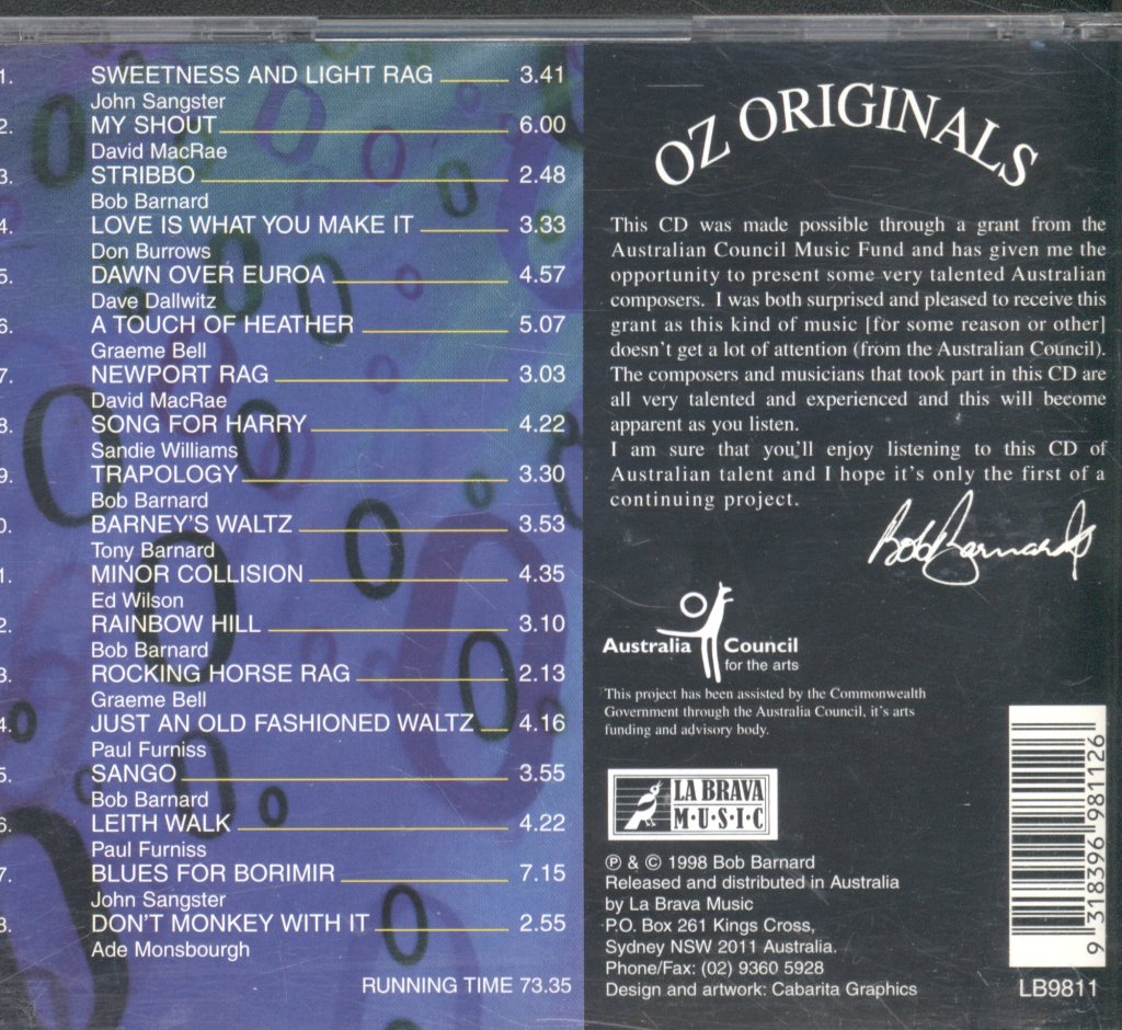 Bob Barnard - Bob Barnard Presents Oz Originals - Cd