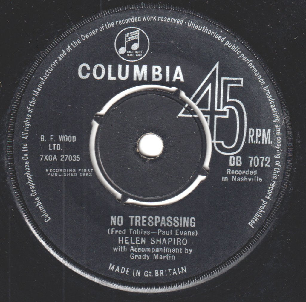 Helen Shapiro - No Trespassing - 7 Inch