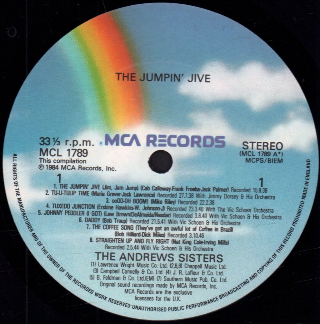 Andrews Sisters - Jumpin' Jive - Lp