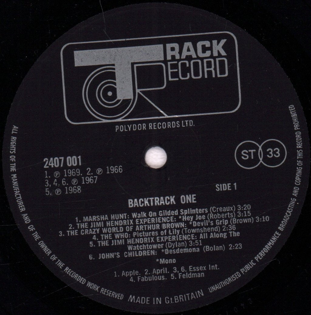 Various Artists - Backtrack One - Lp