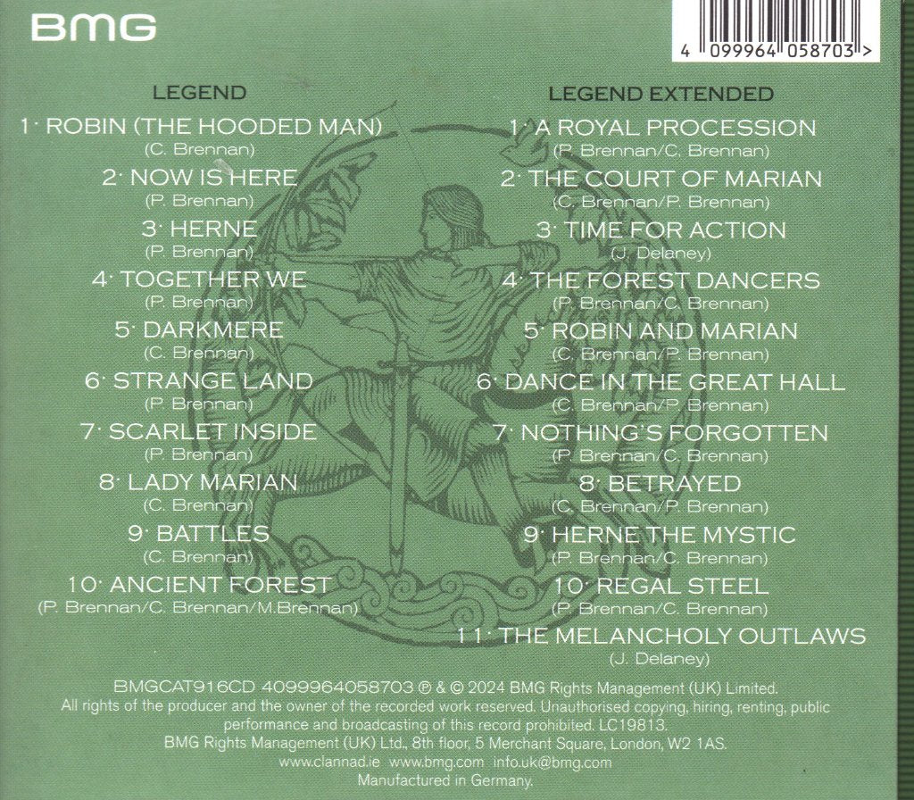 Clannad - Legend Extended (Music From The TV Series 'Robin Of Sherwood') - Cd