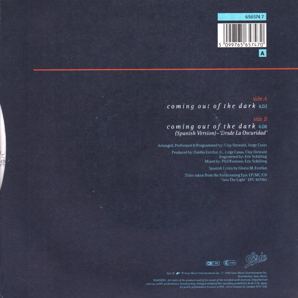 Gloria Estefan - Coming Out Of The Dark - 7 Inch