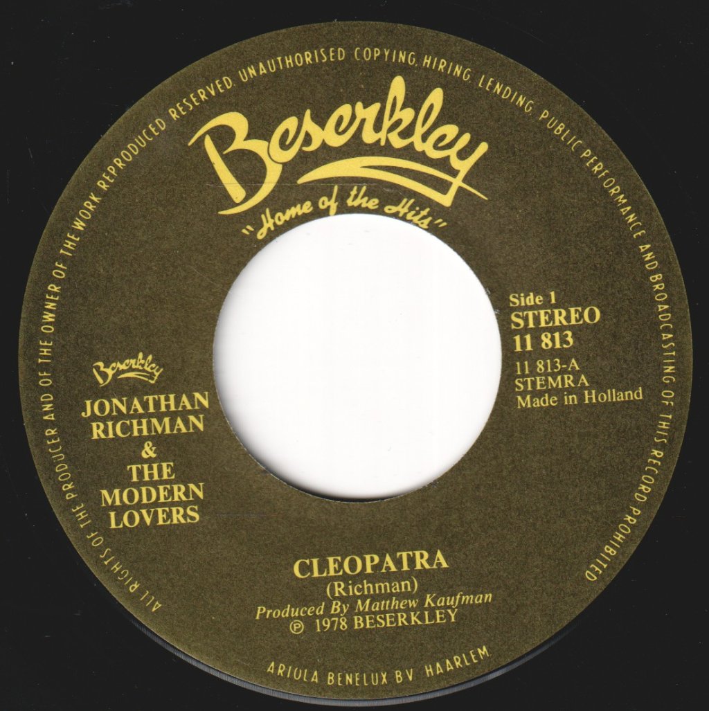 Jonathan Richman And The Modern Lovers - Cleopatra - 7 Inch