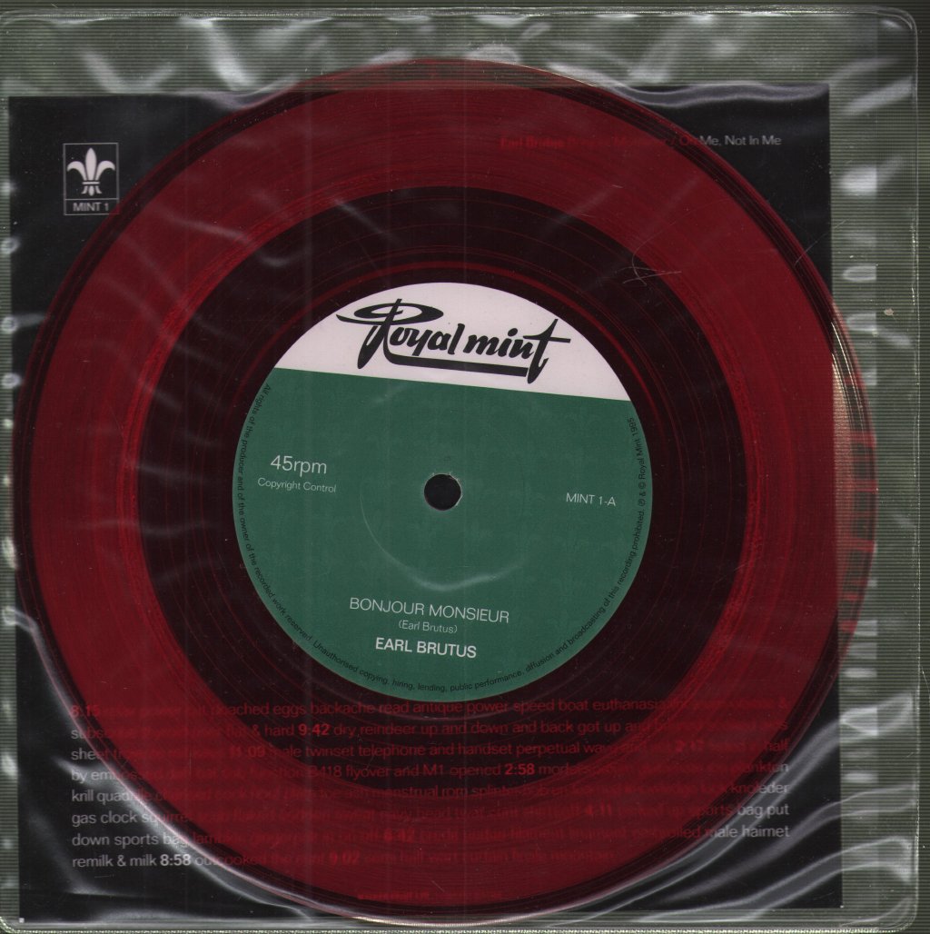 Earl Brutus - Bonjour Monsieur / On Me, Not In Me - 7 Inch