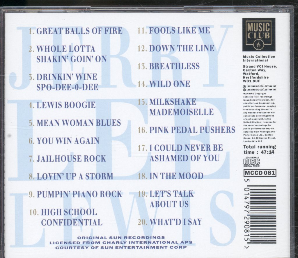 Jerry Lee Lewis - Best Of Jerry Lee Lewis - Cd