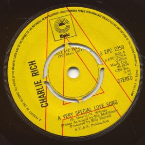 Charlie Rich - A Very Special Love Song - 7 Inch