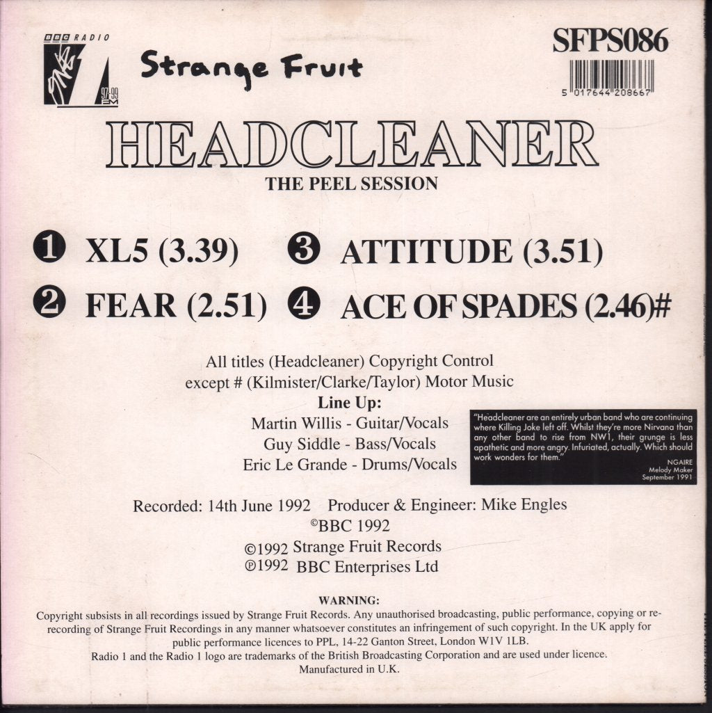 Headcleaner - Peel Session - 10 Inch