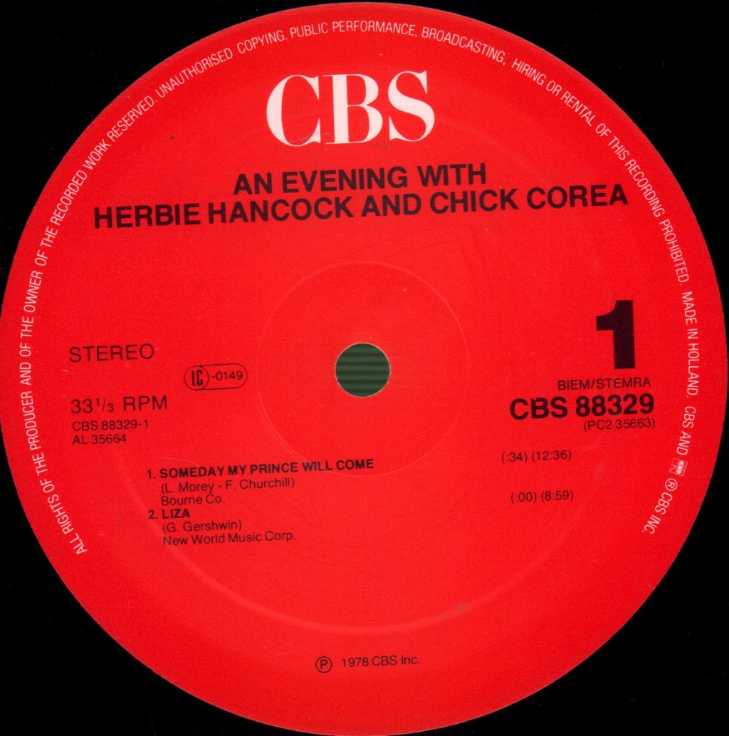 Herbie Hancock And Chick Corea - An Evening With (In Concert) - Double Lp