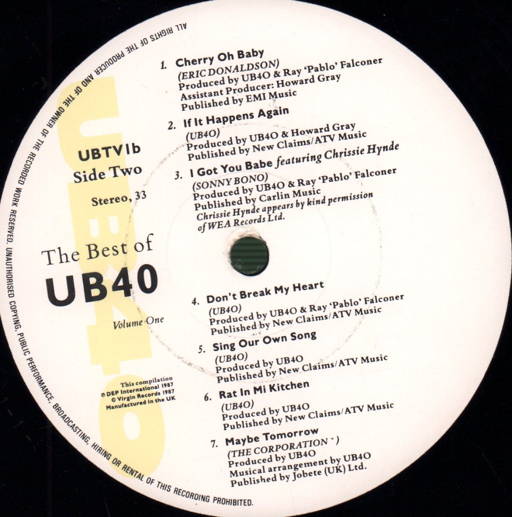 UB40 - Best Of UB40 - Volume One - Lp
