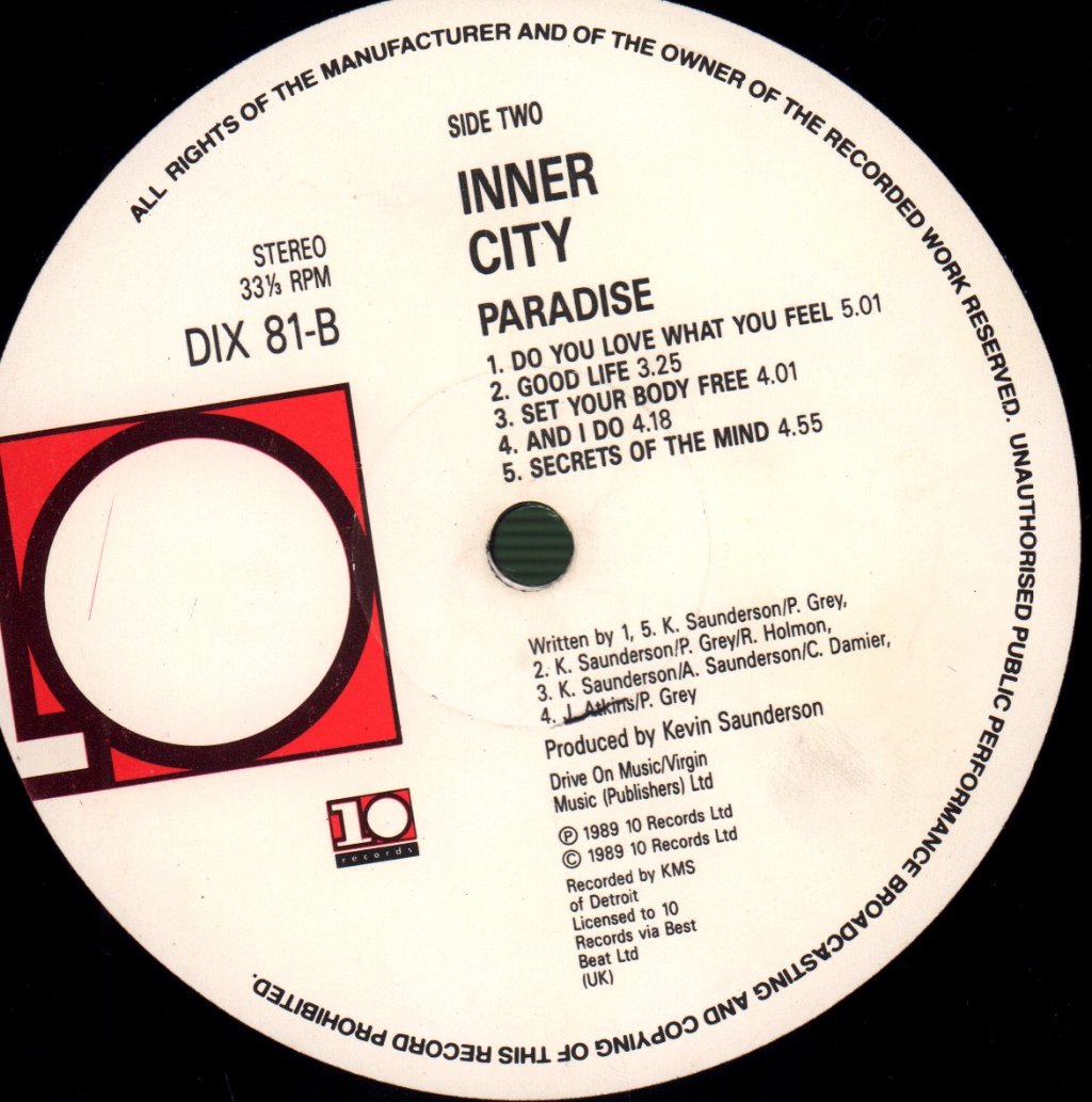 Inner City - Paradise - Lp