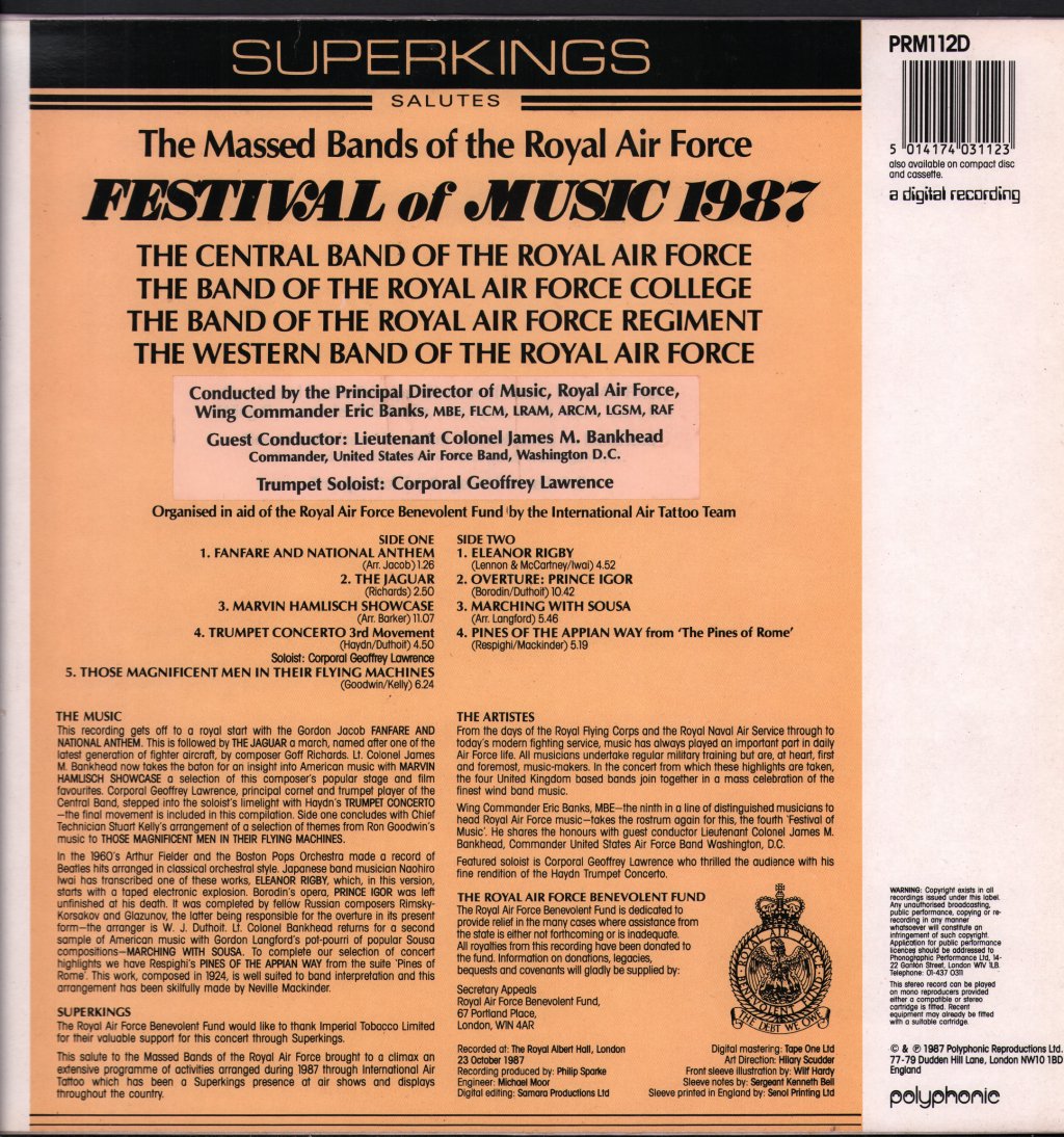 Massed Bands Of The Royal Air Force - Festival Of Music 1987 - Lp
