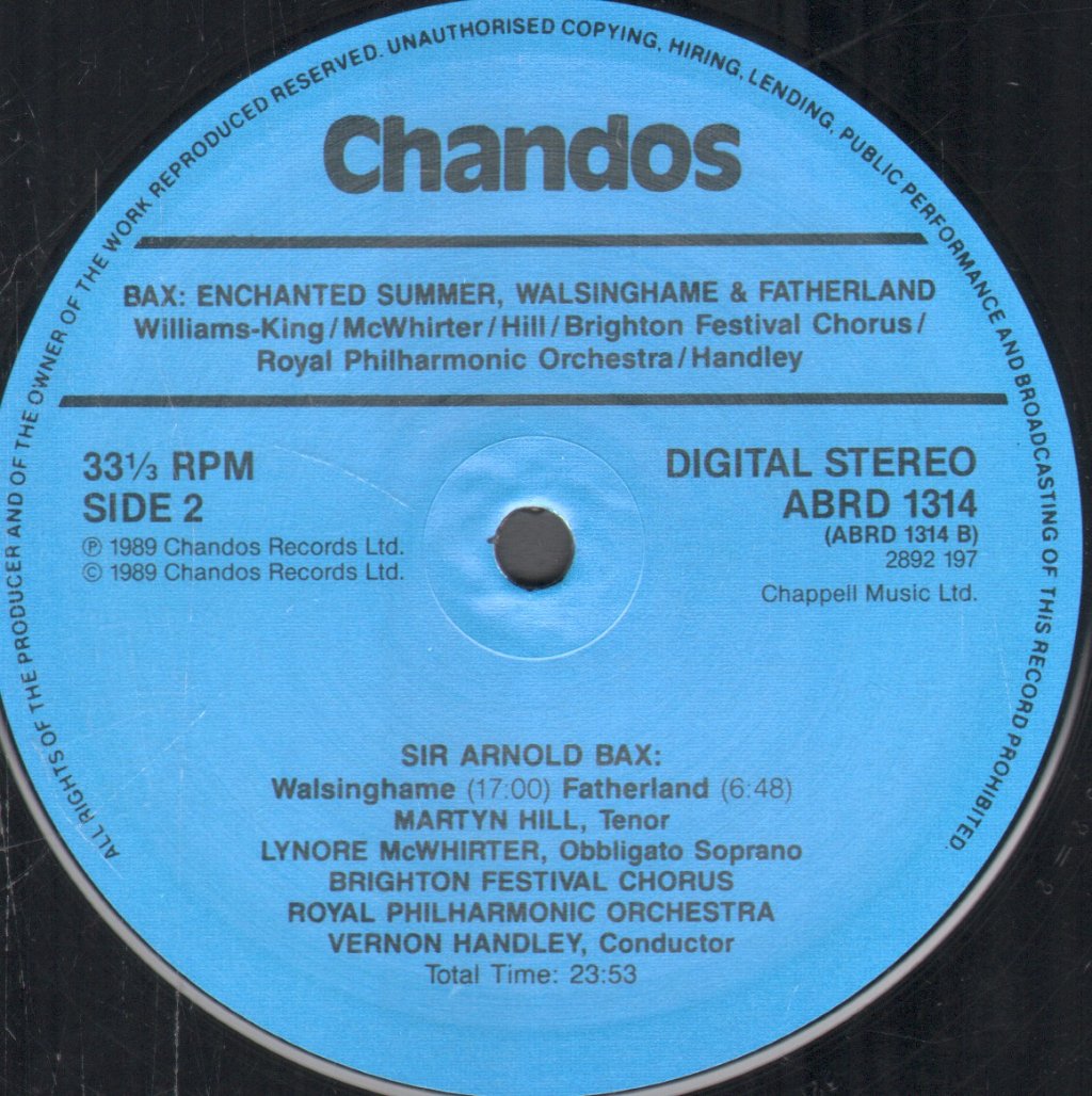 Anne Williams-King / Martyn Hill / Brighton Festival Chorus / Royal Philharmonic / Vernon Handley - Arnold Bax - Choral Works - Lp