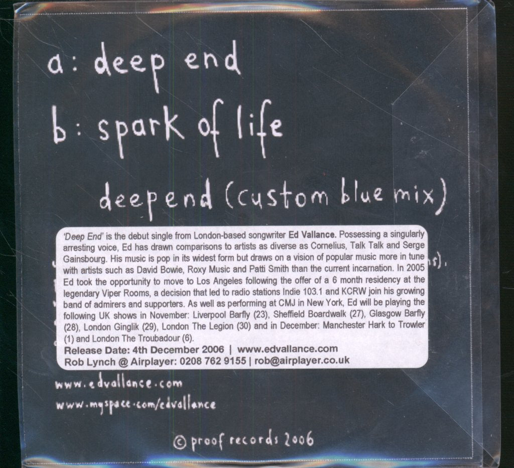Ed Vallance - Deep End - Cdr