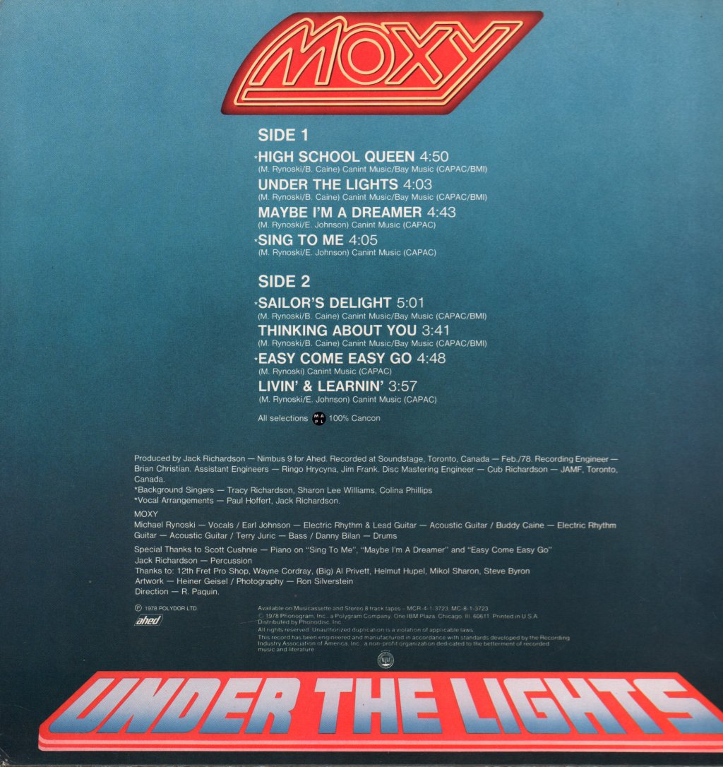 Moxy - Under The Lights - Lp