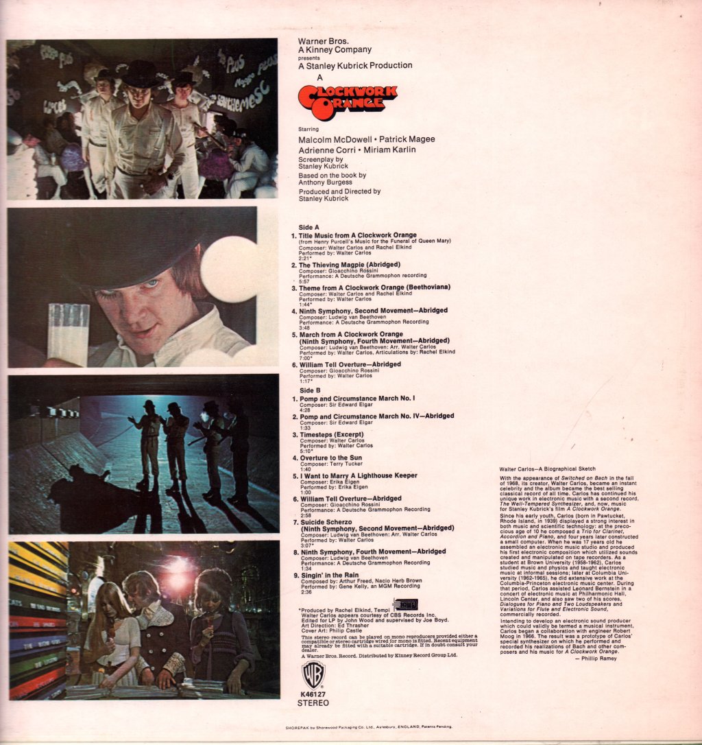 Various Artists - A Clockwork Orange (Original Soundtrack) - Lp