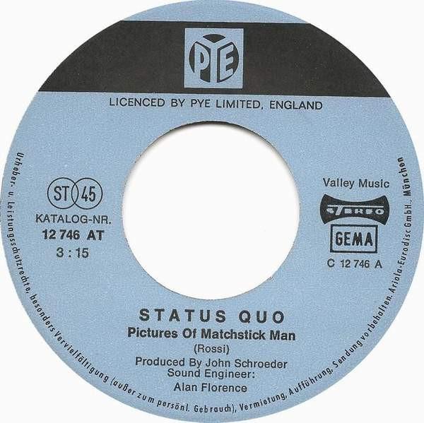 Status Quo - Pictures Of Matchstick Man / Ice In The Sun - 7 Inch