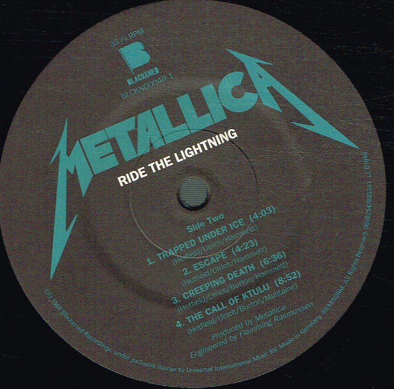 Metallica - Ride The Lightning - Lp