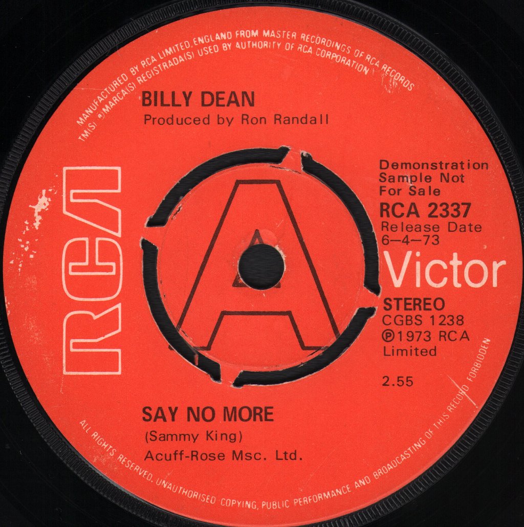 Billy Dean (70'S Pop) - Say No More - 7 Inch