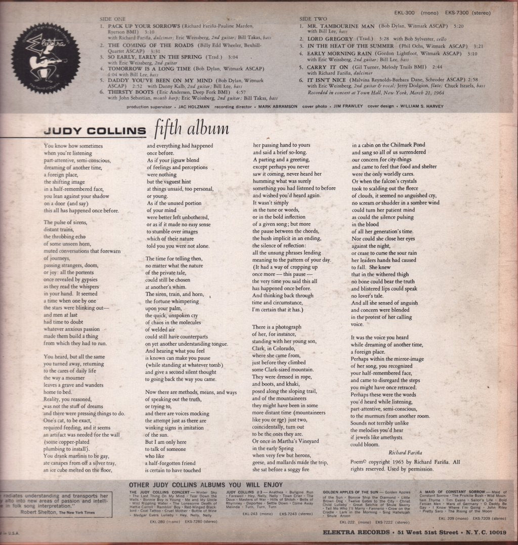 Judy Collins - Judy Collins' Fifth Album - Lp