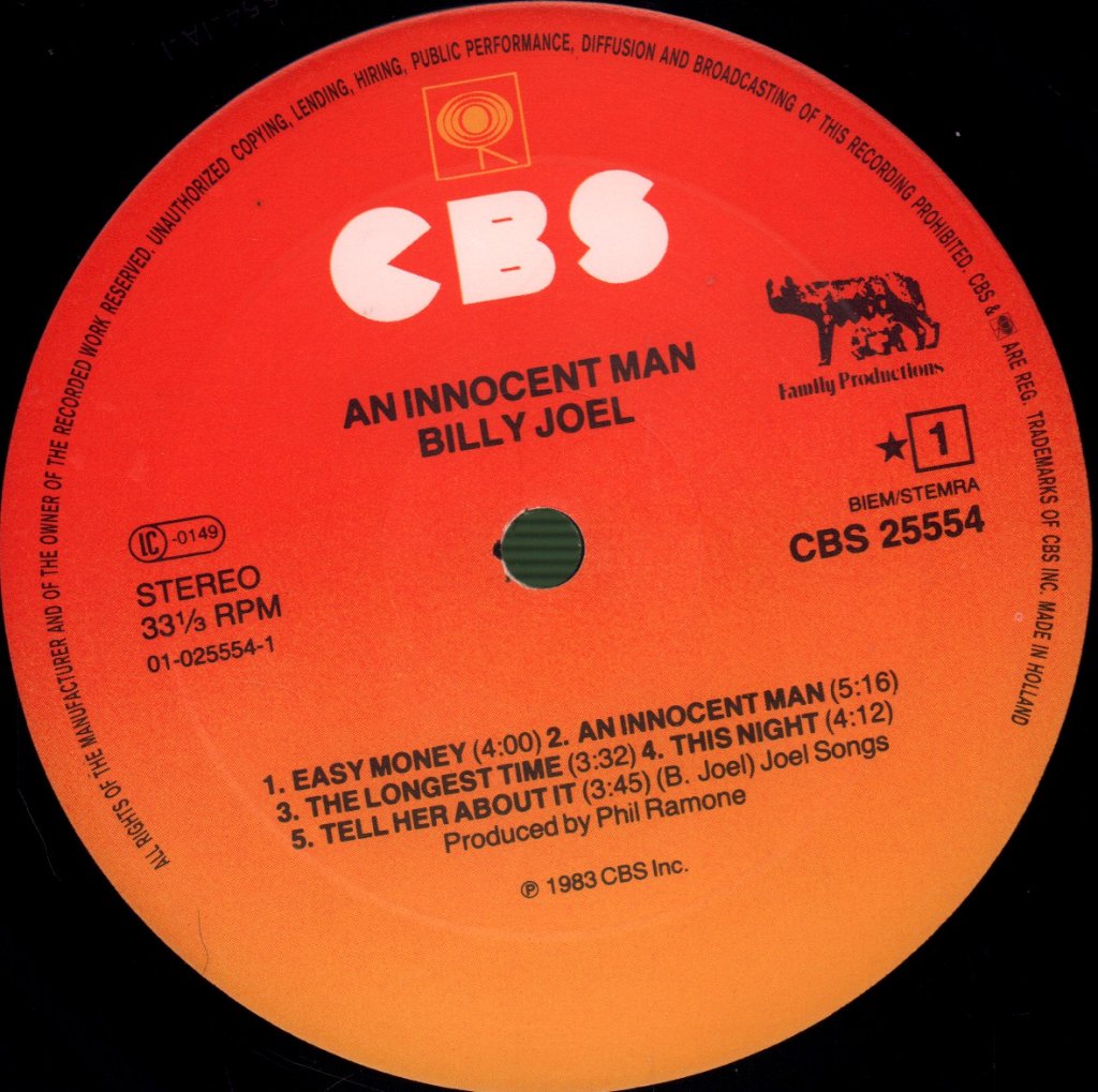 Billy Joel - An Innocent Man - Lp