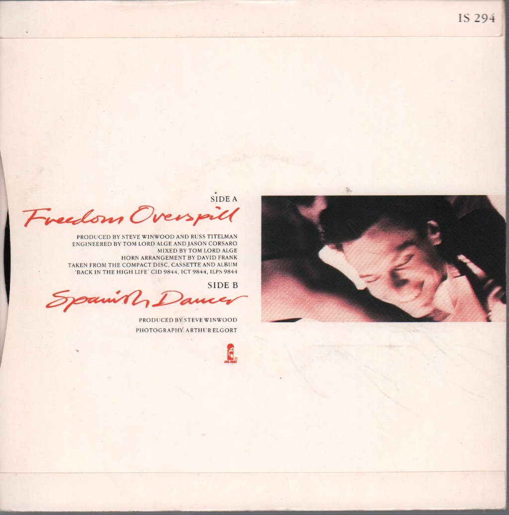 Steve Winwood - Freedom Overspill - 7 Inch