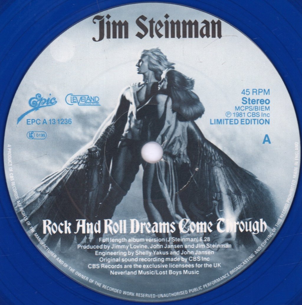 Jim Steinman - Rock And Roll Dreams Come Through - 12 Inch