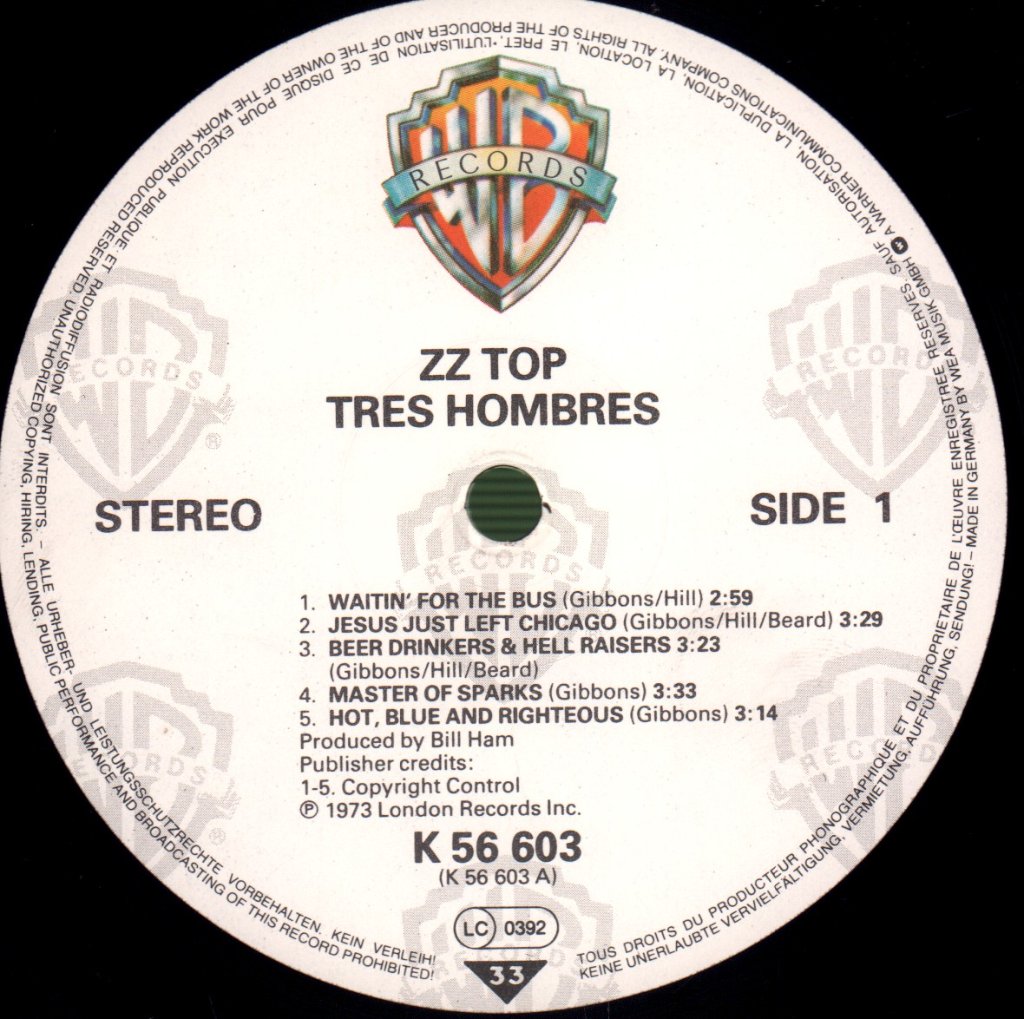 ZZ Top - Tres Hombres - Lp