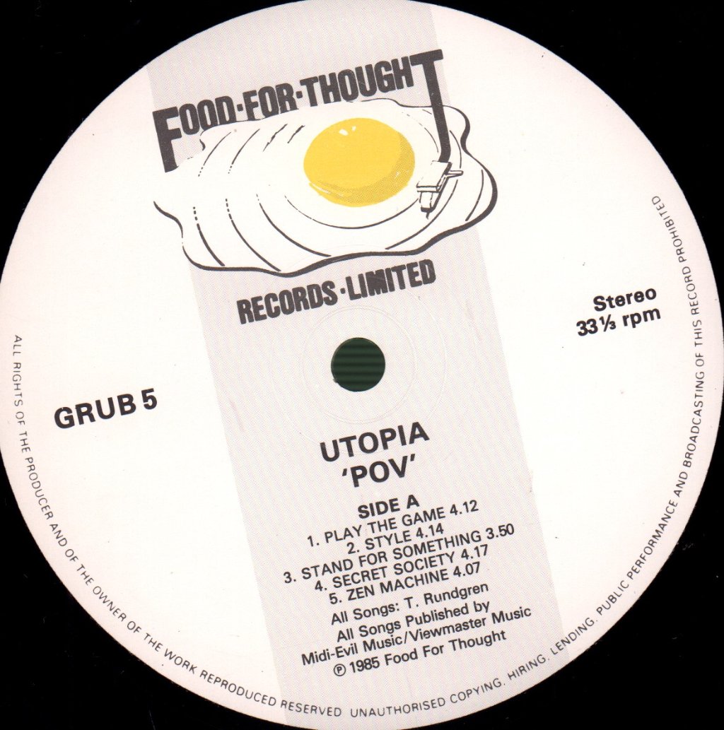 Utopia (Todd Rundgren) - POV - Lp