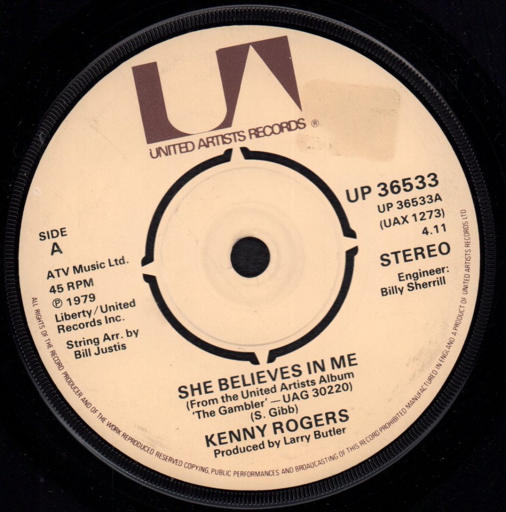 Kenny Rogers - She Believes In Me - 7 Inch