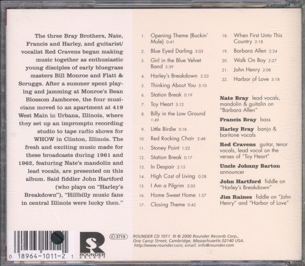 Bray Brothers With Red Cravens - Prairie Bluegrass - Cd