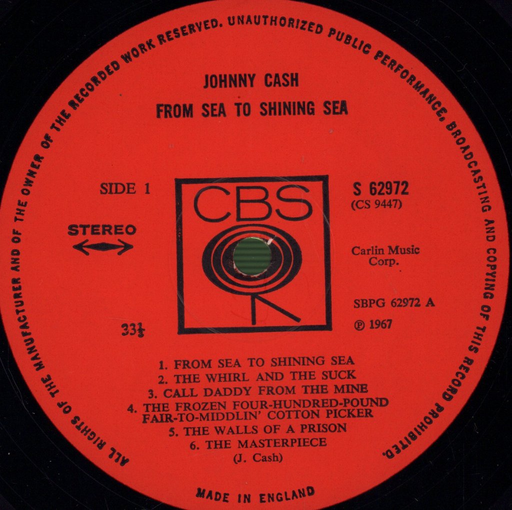 Johnny Cash - From Sea To Shining Sea - Lp