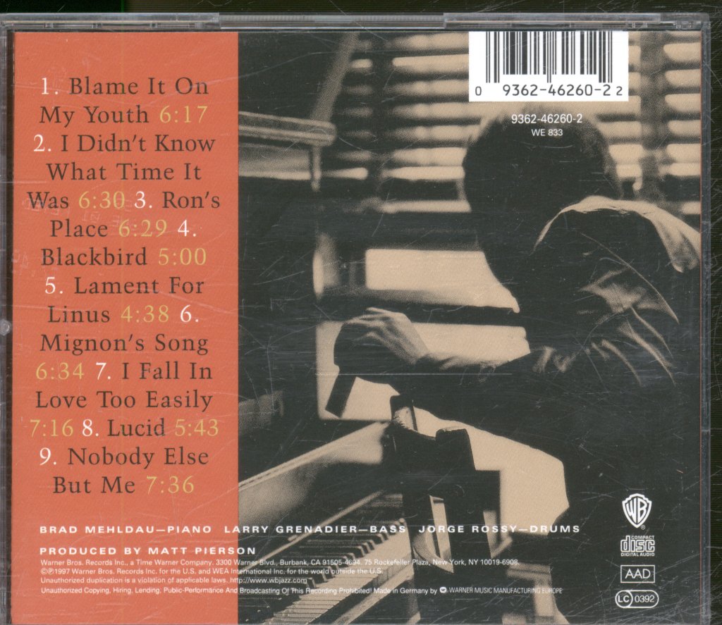 Brad Mehldau - Art Of The Trio - Volume One - Cd