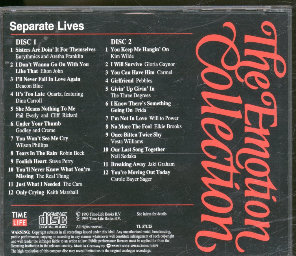 Various Artists - Emotion Collection - Separate Lives - Double Cd