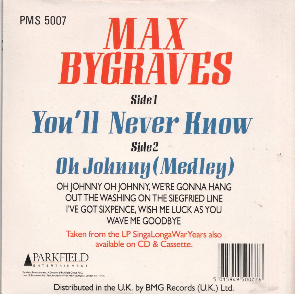 Max Bygraves - You'll Never Know - 7 Inch