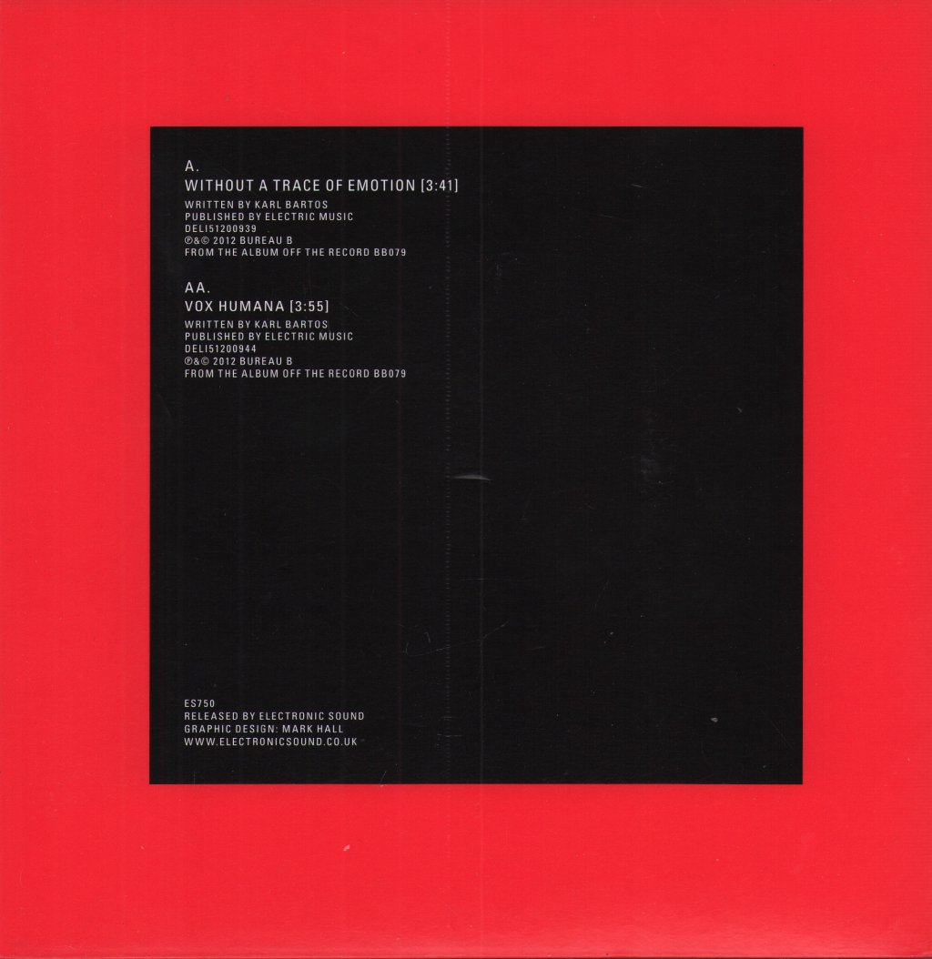 Karl Bartos - Without A Trace Of Emotion / Vox Humana - 7 Inch