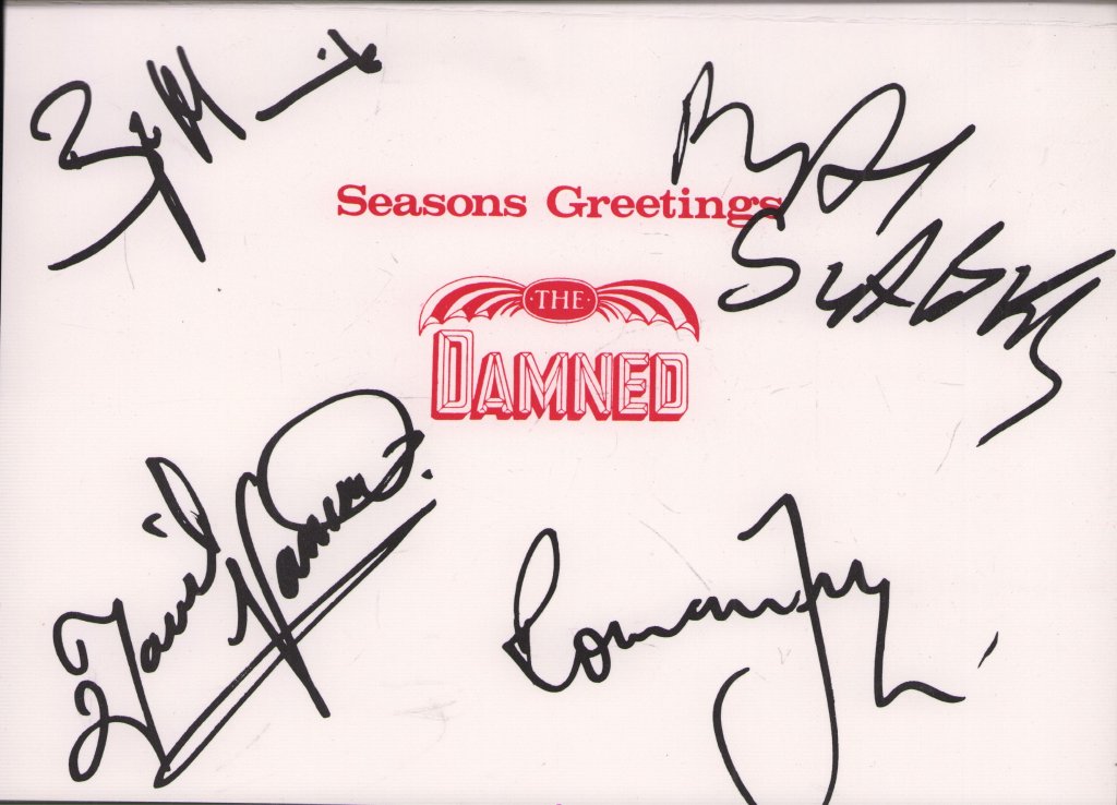 Damned - Seasons Greetings signed card - Card
