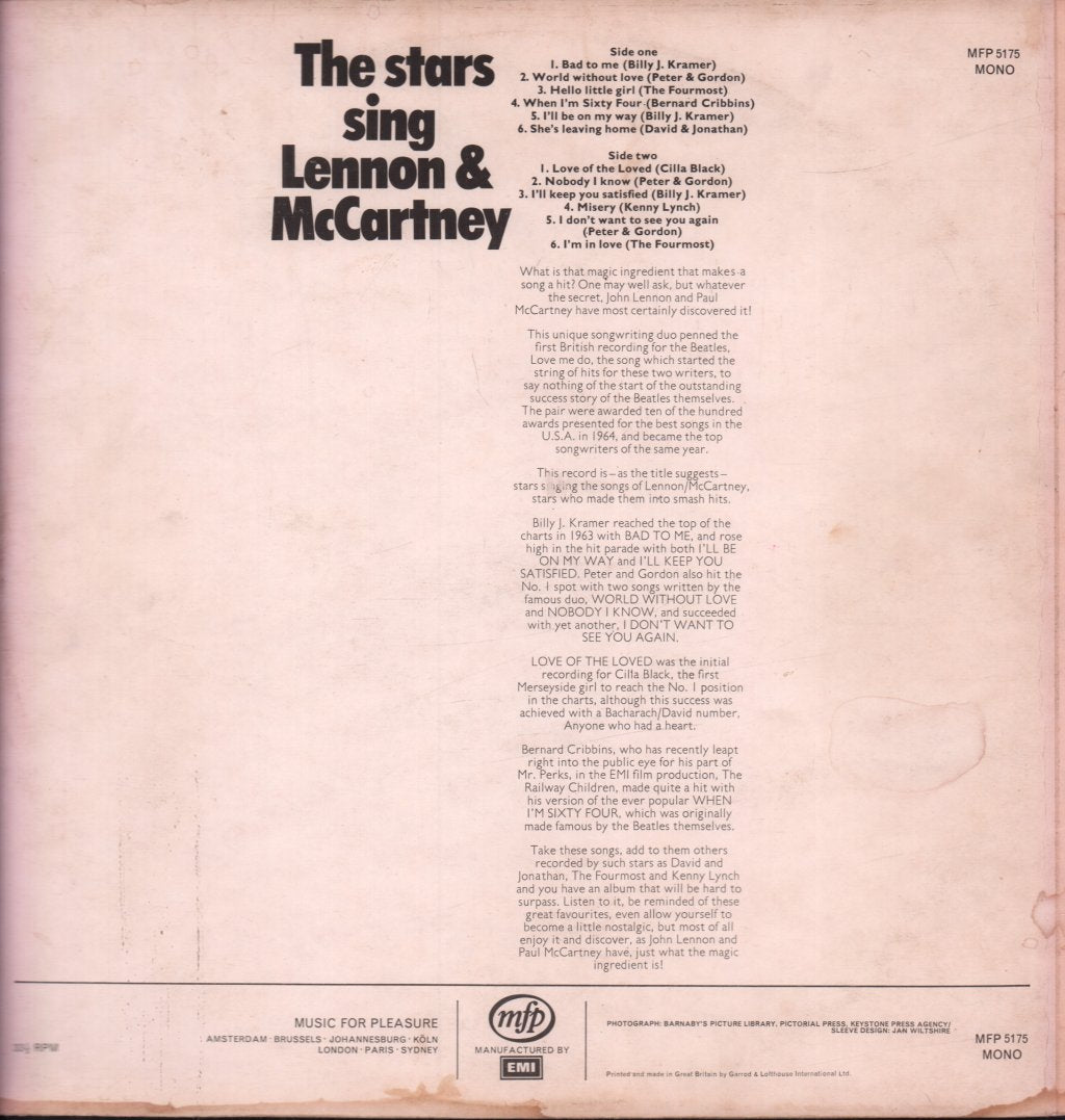 Various Artists - Stars Sing Lennon And Mc Cartney - Lp