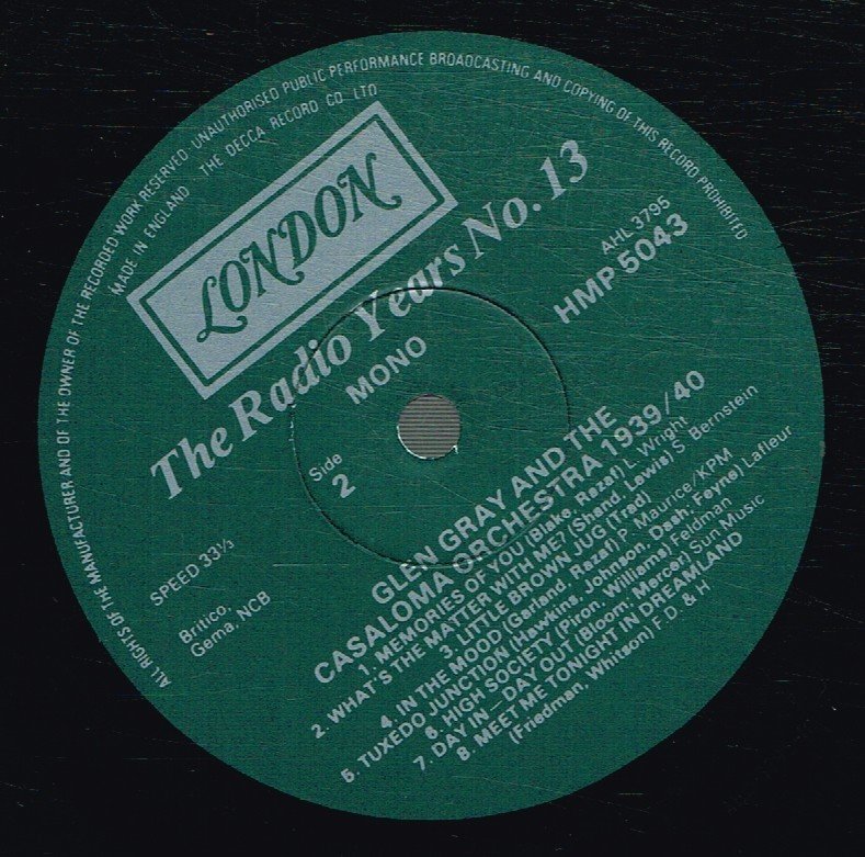 Glen Gray And The Casa Loma Orchestra - Radio Years 13 - Lp