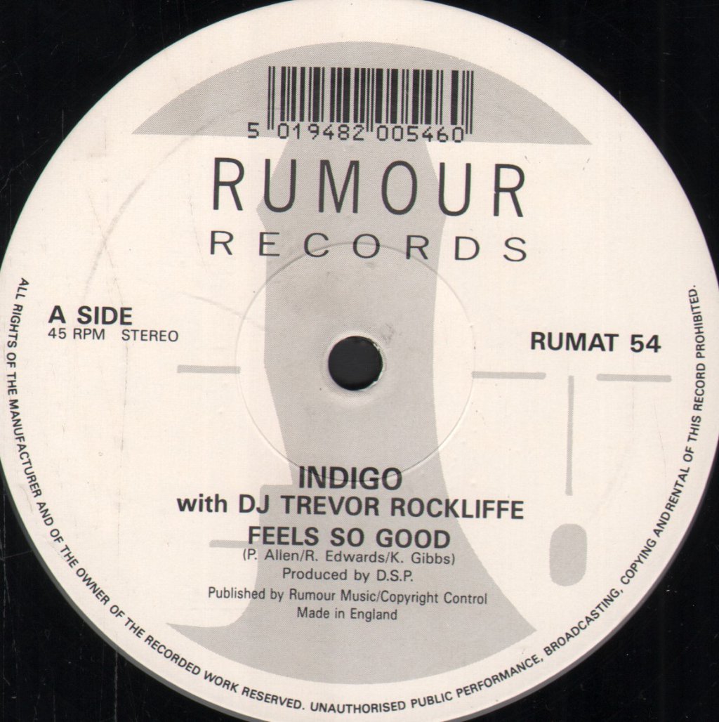 Indigo with Trevor Rockcliffe - Feels So Good / Can You Feel It - 12 Inch
