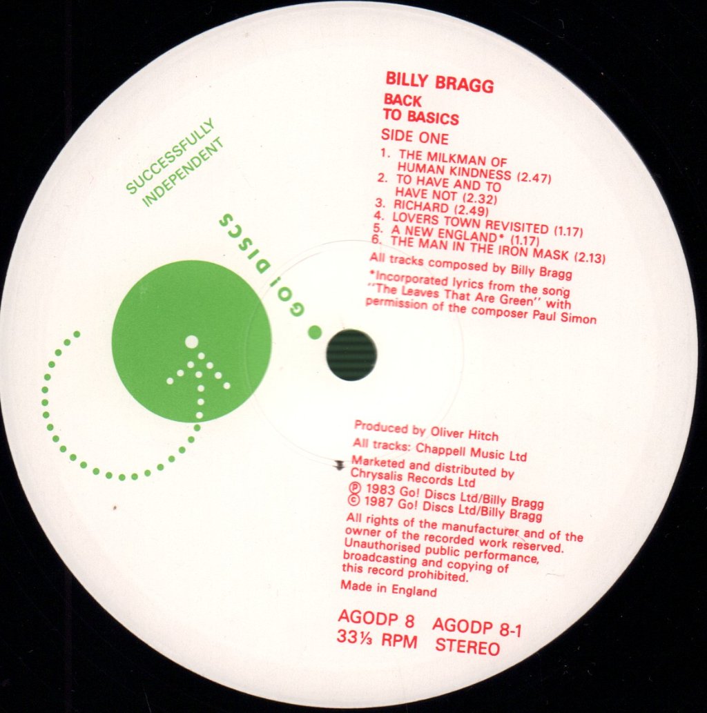 Billy Bragg - Back To Basics - Double Lp