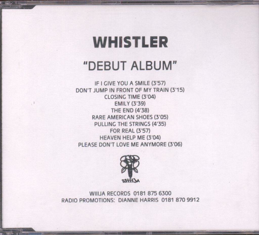 Whistler (Indie Group) - Debut Album - Cdr