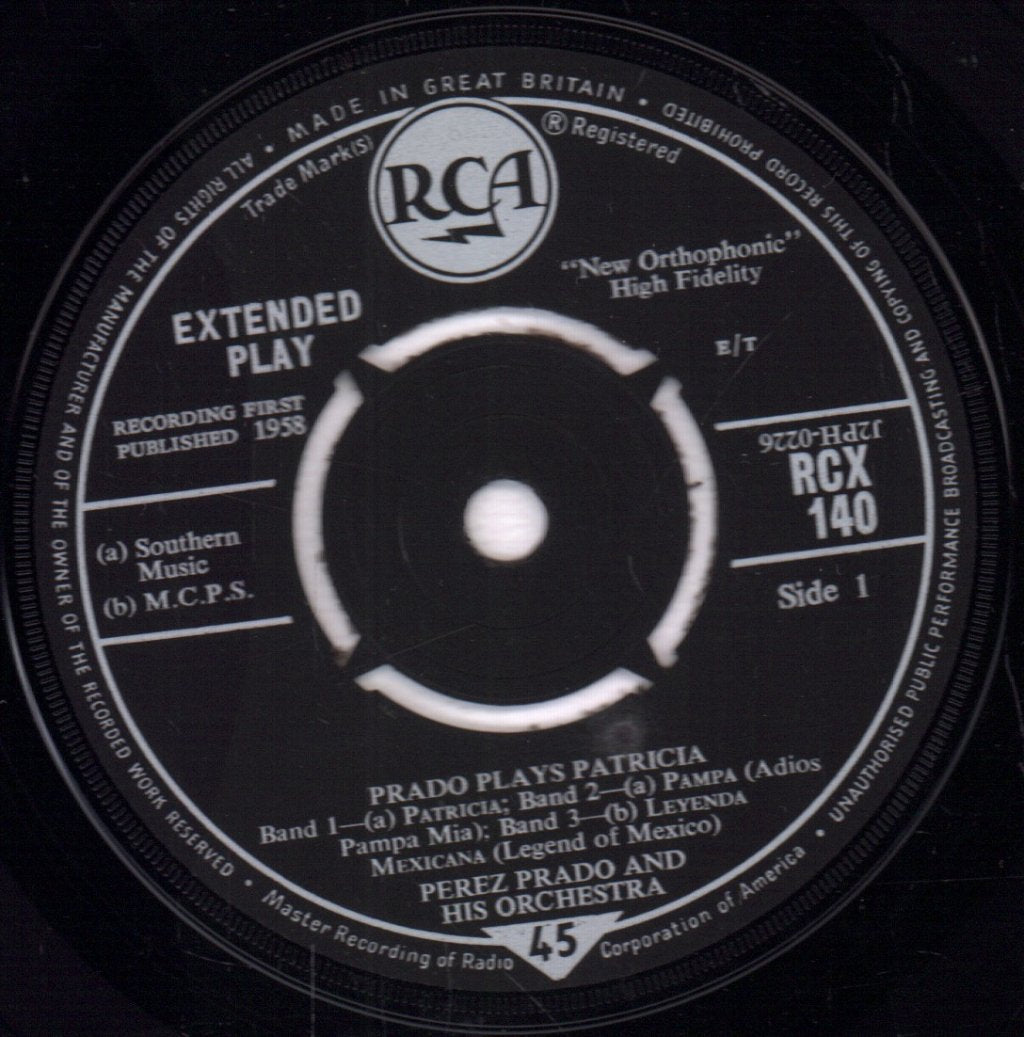 Perez Prado - Prado Plays Patricia - 7 Inch