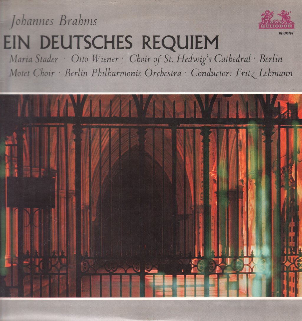 Maria Stader / Otto Wiener / Berlin Philharmonic / Fritz Lehmann - Johannes Brahms - Ein Deutsches Requiem - Double Lp