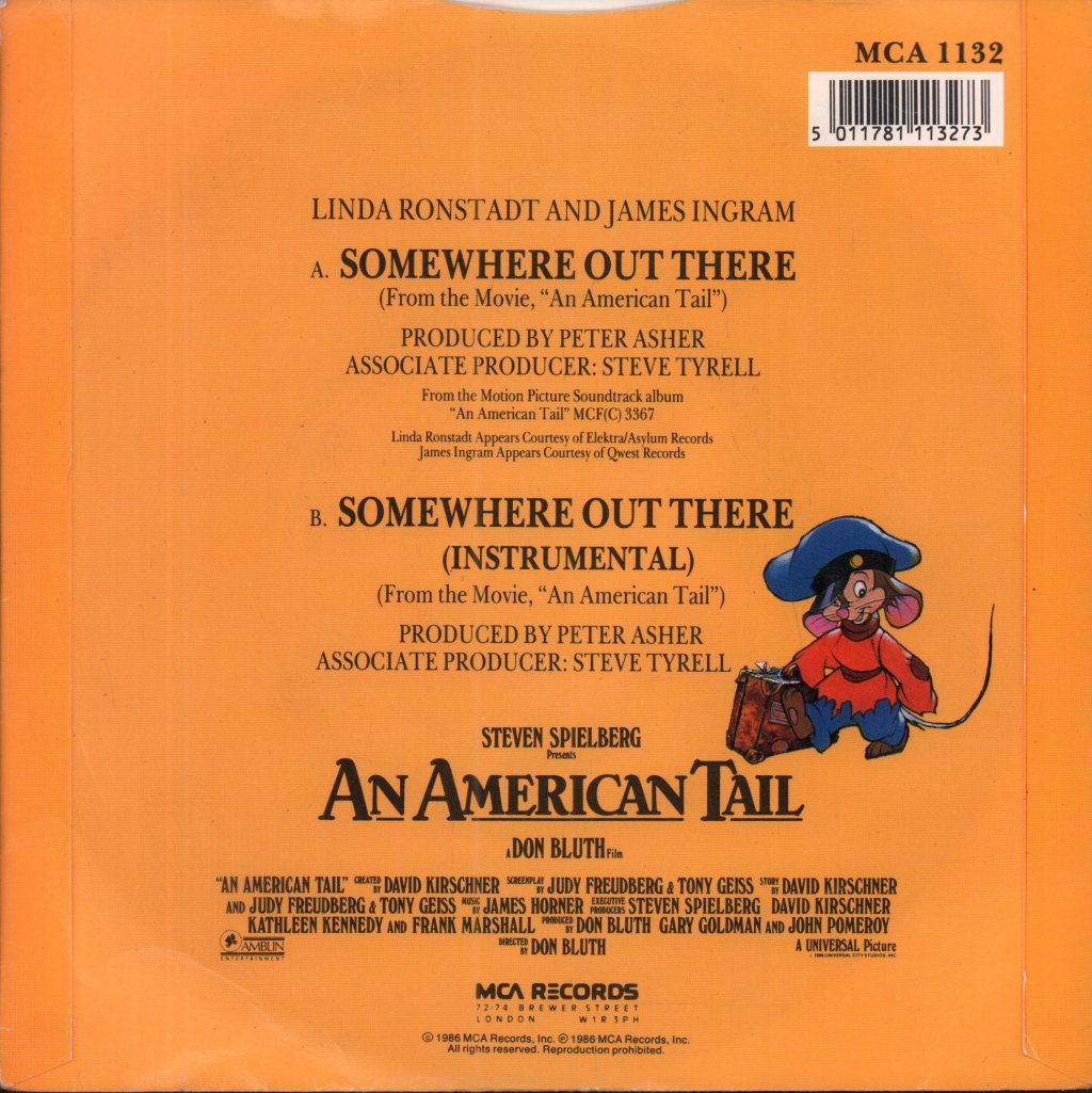 Linda Ronstadt And James Ingram - Somewhere Out There - 7 Inch