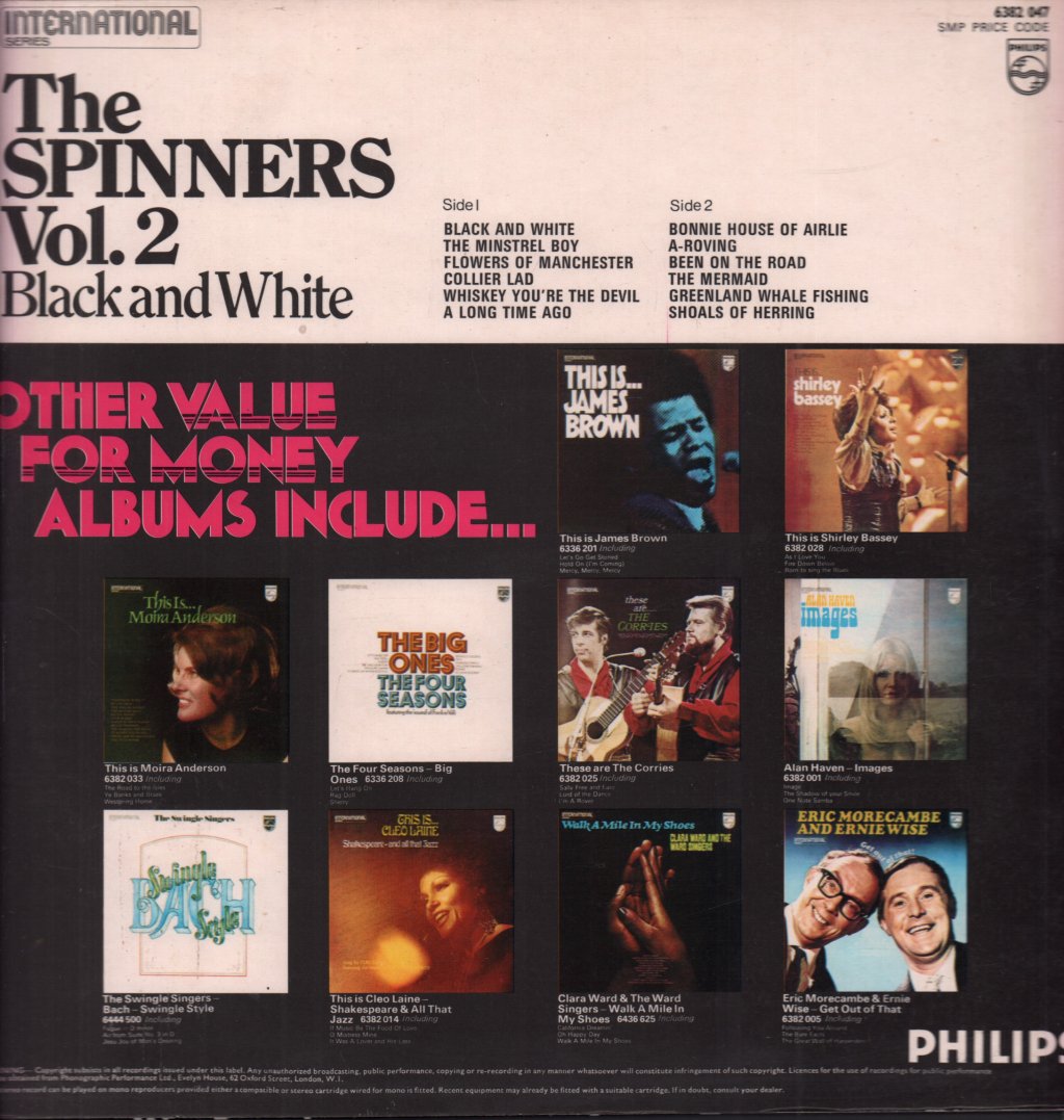 Spinners (Folk Group) - vol 2 Black And White - Lp