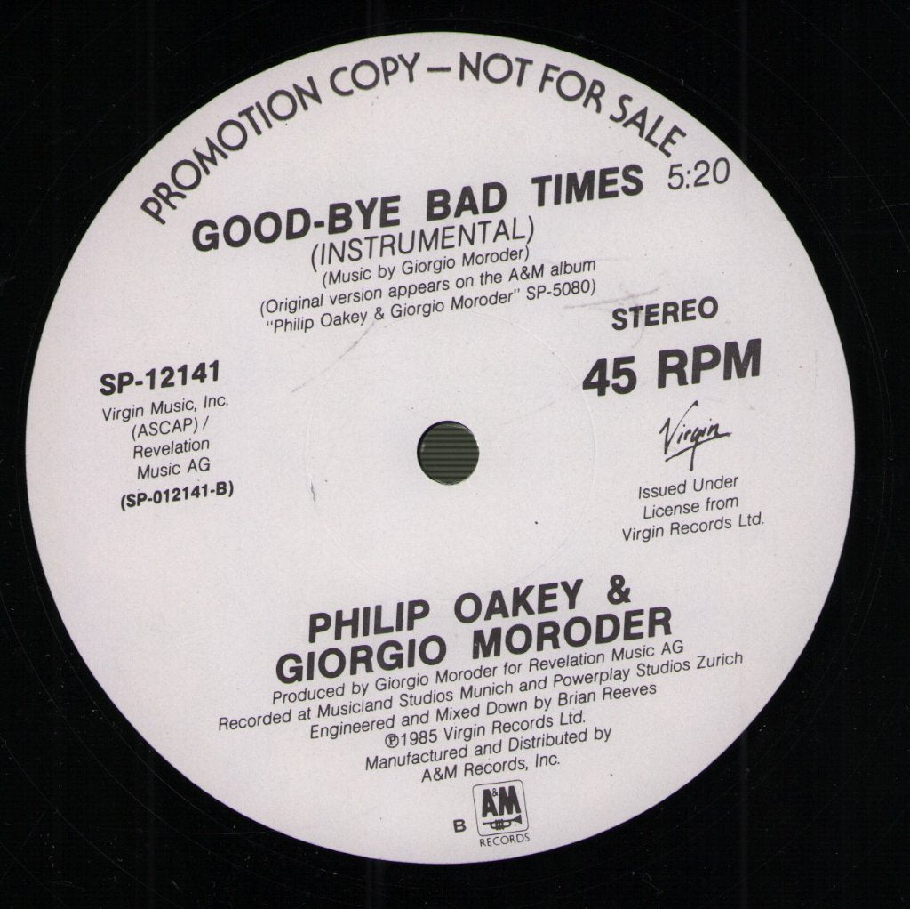Philip Oakey & Giorgio Moroder - Good-bye Bad Times - 12 Inch