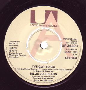 Billie Jo Spears - I've Got To Go - 7 Inch