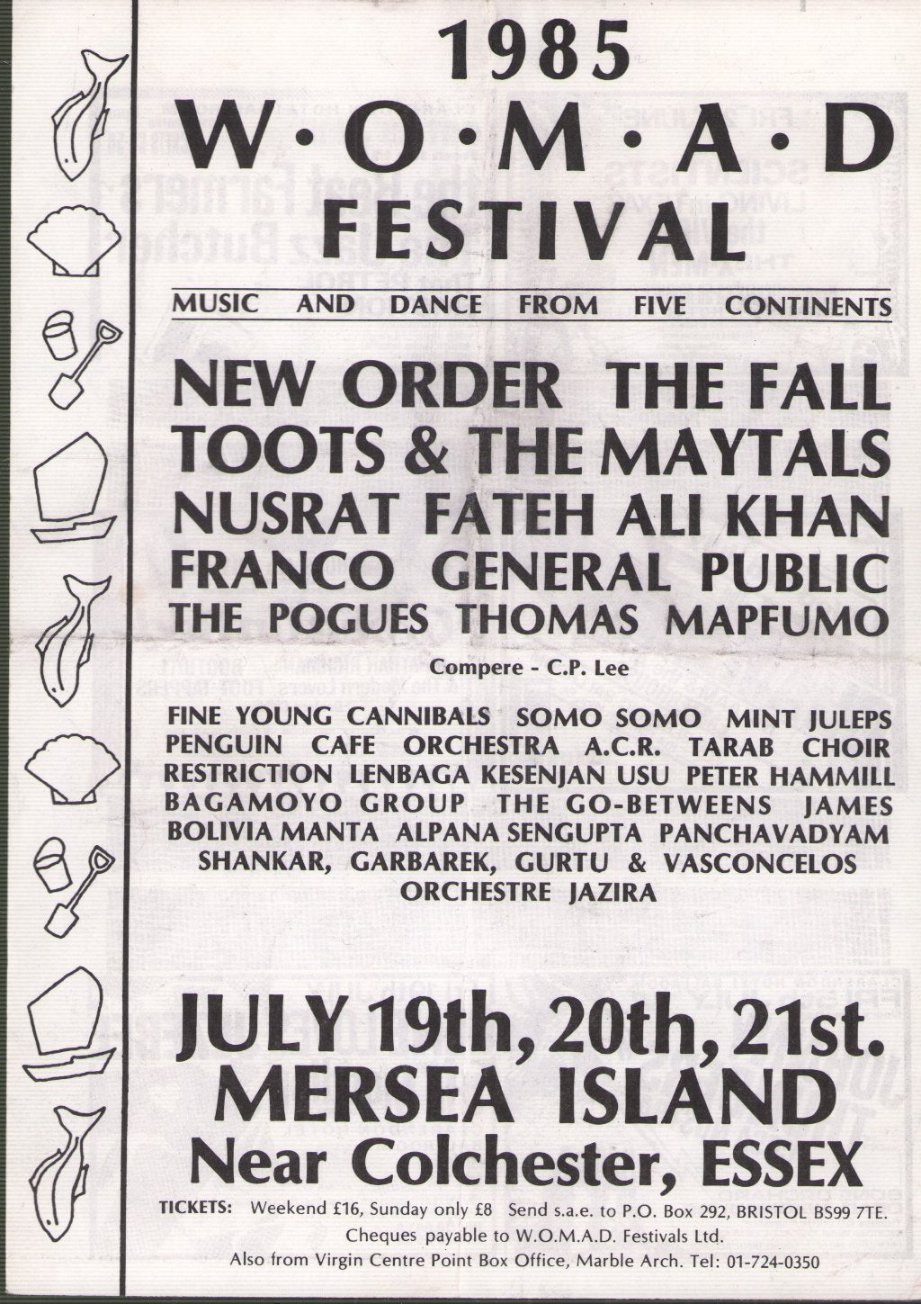 New Order/Fall - Womad 1985 Flyer - Flyer